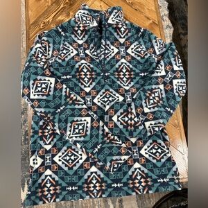 Eddie Bauer Medium Turquoise Crew Quarter Zip